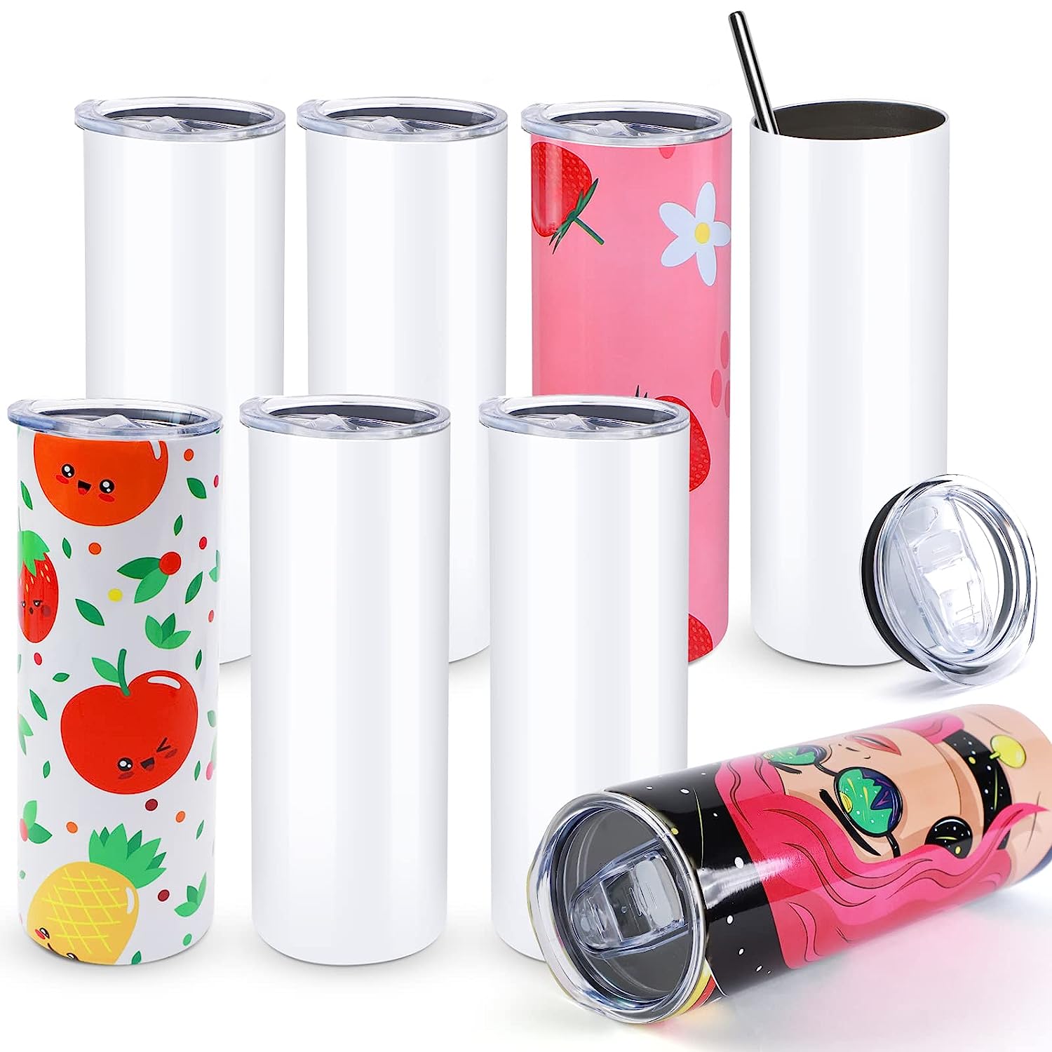HTVRONT 8pcs 스테인레스 20 OZ 승화 텀블 - Sublimation Mug White 리뷰 및 가격